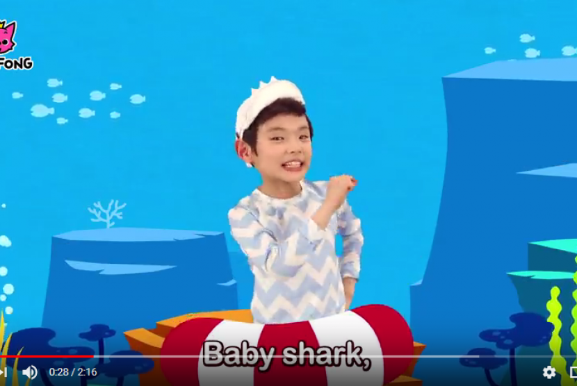 Baby Shark sudah disaksikan 7,043 miliar kali di Youtube mengalahkan 'Despacito' (Foto: video Baby Shark)