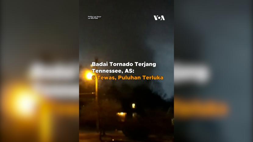 Badai hebat dan tornado yang menerjang beberapa wilayah negara bagian Tennessee, AS, pada Sabtu (9/12), 