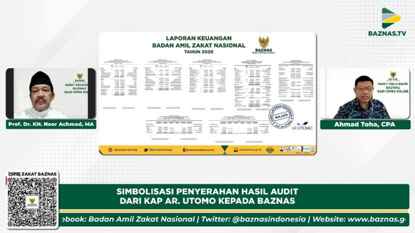 Badan Amil Zakat Nasional (Baznas) kembali berhasil meraih Opini Wajar Tanpa Pengecualian (WTP) atas laporan keuangan tahun 2020.