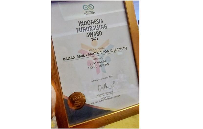 Badan Amil Zakat Nasional (Baznas) kembali menorehkan prestasi khususnya di dunia filantropi, setelah dinobatkan menjadi pemenang untuk kategori Fundraising Digital Terbaik dalam program Indonesia Fundraising Award (IFA) 2021.