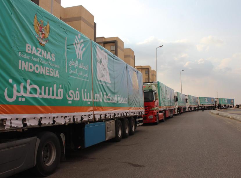 The National Amil Zakat Agency (Baznas) RI in cooperation with Egyptian philanthropic agency, Mishr Al-Kheir has successfully delivered humanitarian aid to Palestinians as many as 16 container trucks through Egypt's Rafah Gate.