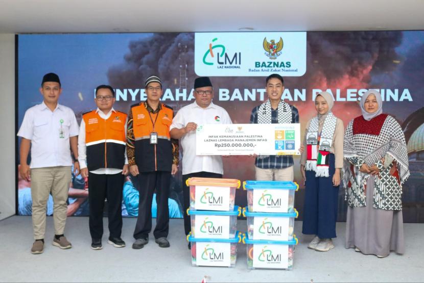 Badan Amil Zakat Nasional (Baznas) RI menerima penyaluran donasi kemanusiaan untuk masyarakat dari Laznas Lembaga Manajemen Infaq (Laznas LMI) Jakarta sebesar Rp 250 juta. 