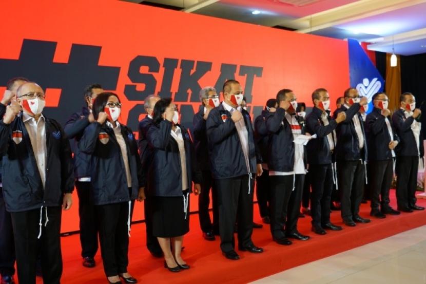 Badan Pelindungan Pekerja Migran Indonesia (BP2MI) meluncurkan Satgas Pemberantasan Pengiriman  PMI Non Prosedural di Jakarta, Senin (17/8).
