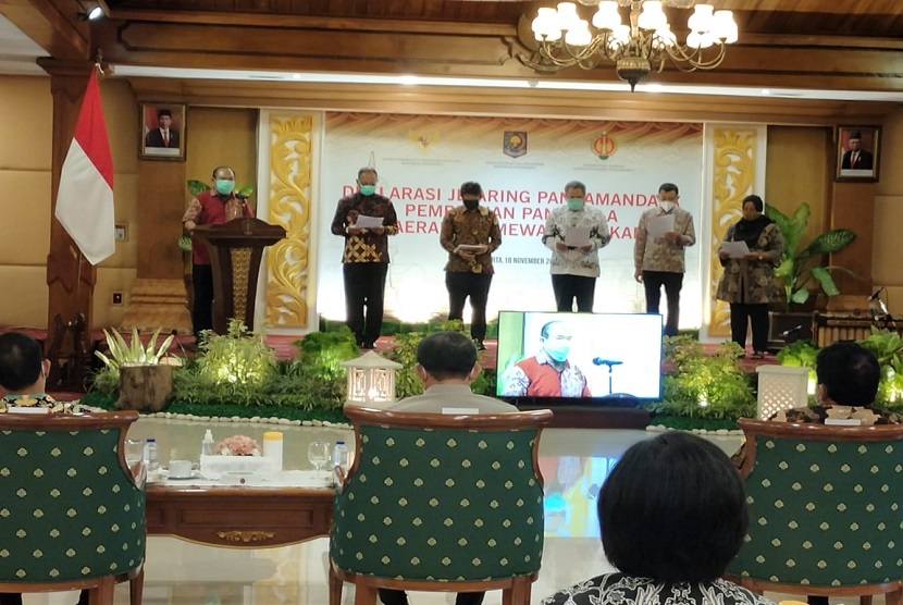 Badan Pembinaan Ideologi Pancasila (BPIP) resmi mendeklarasikan Panca Mandala Yogyakarta, di Kantor Gubernur Daerah Istimewa Yogyakarta (DIY), Rabu (18/11). Deklarasi Panca Mandala Yogyakarta yang diberi nama 