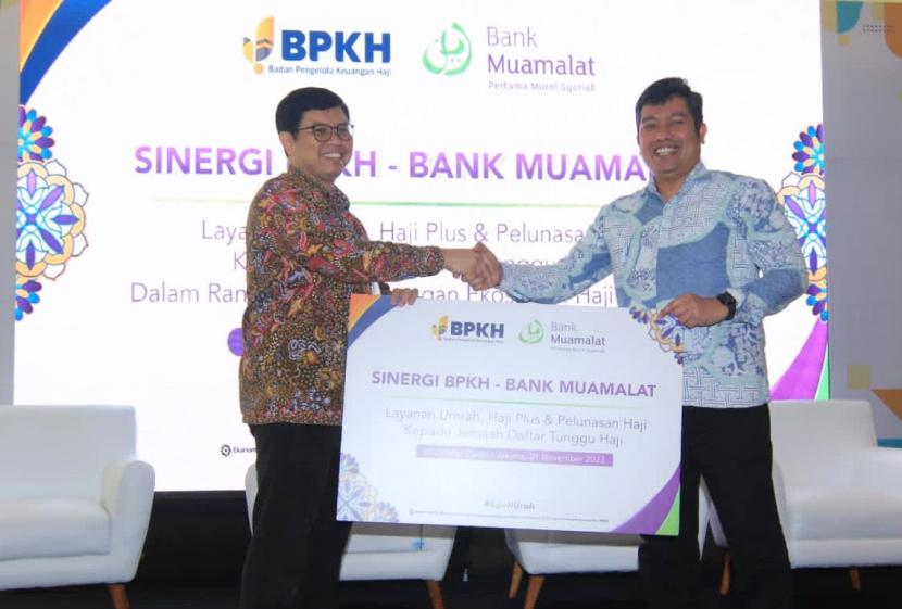 Badan Pengelola Keuangan Haji (BPKH) bersama PT Bank Muamalat Indonesia Tbk bersinergi terkait layanan haji dan umrah.