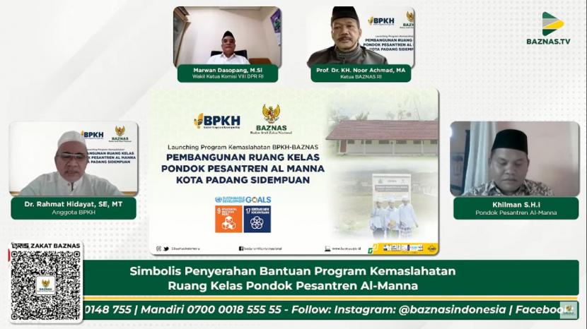 Badan Pengelola Keuangan Haji (BPKH) melalui mitra kemaslahatan BPKH yaitu Badan Amil Zakat Nasional (Baznas), menyalurkan bantuan Program Kemaslahatan berupa pembangunan ruang kelas Pondok Pesantren Al-Manna, Kota Padang Sidempuan, Sumatera Utara senilai Rp 751.275.000. 