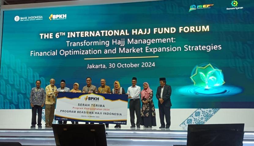 Badan Pengelola Keuangan Haji (BPKH) menggelar acara International Hajj Fund Forum 2024 atau Forum Keuangan Haji Internasional di Jakarta Convention Center (JCC), Jakarta Pusat, Rabu (30/10/2024). 