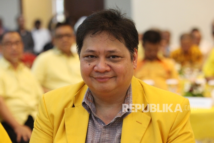 Calon Ketua Umum DPP Partai Golkar Airlangga Hartarto   (Republika/Rakhmawaty La'lang)