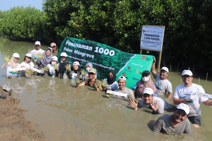 Bakrie Amanah bersama dengan stakeholder lainnya melakukan penanaman pohon mangrove sebanyak 1.000 bibit pohon di Pantai Bahagia, Kecamatan Muara Gembong, Kabupaten Bekasi.