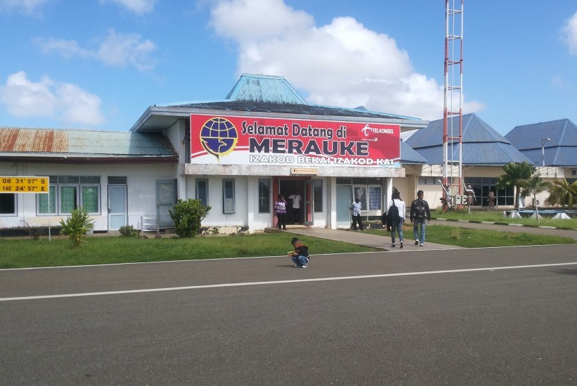 Bandara Mopah, Merauke, lokasi terjadinya penembakan.