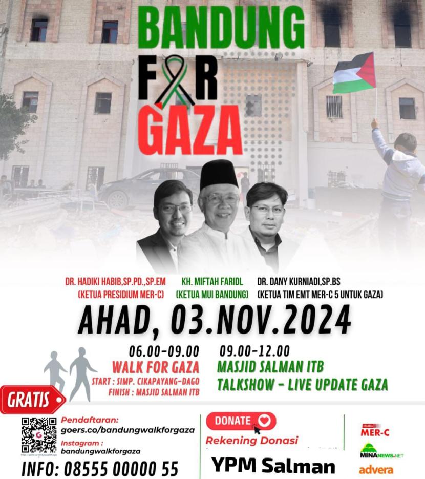 Bandung For Gaza akan digelar Ahad (3/10/2024)