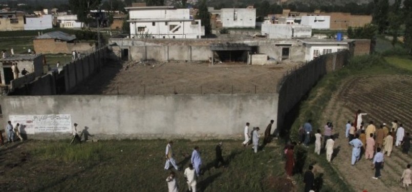 Bangunan bekas tempat tinggal Usamah bin Ladin di Abottabad, Pakistan