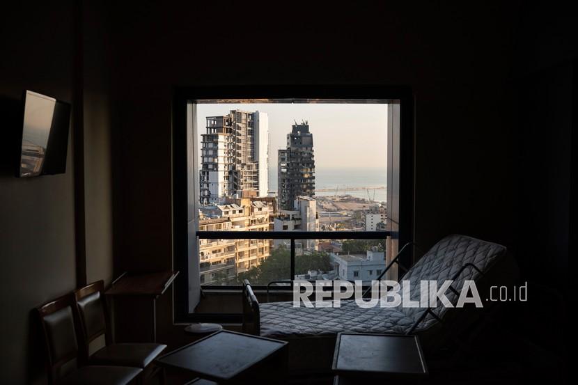 Badai salju melanda Beirut Lebanon empat bulan usai ledakan dahsyat. Ilustrasi ledakan Beirut lebanon
