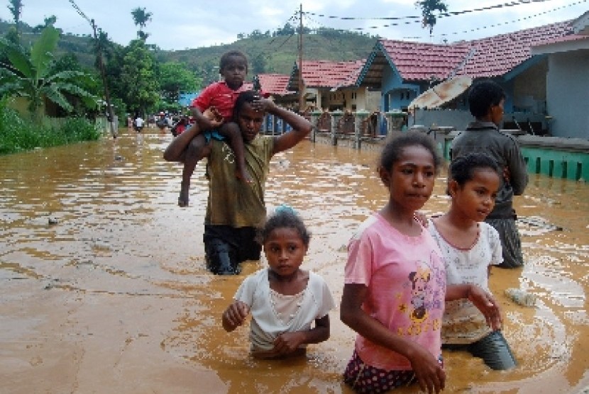 Banjir di Jayapura beberapa waktu lalu.