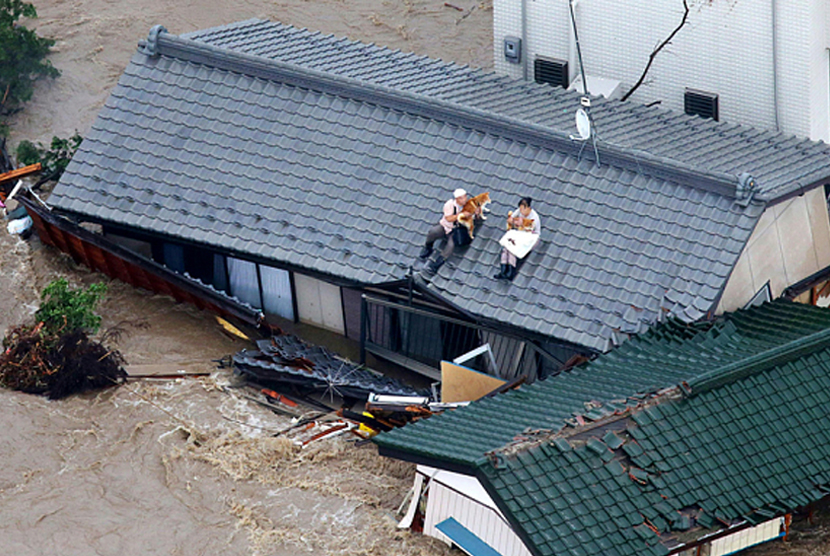Banjir di Joso, Jepang. 