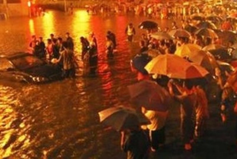 Puluhan Orang Meninggal karena Banjir dan Longsor di Korsel. Foto ilustrasi: Banjir di Korea