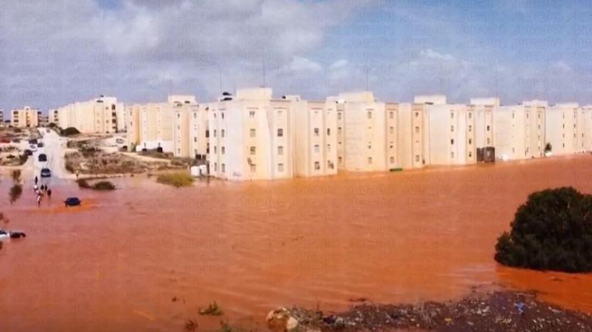 Banjir di Libya, Senin (11/9/2023).