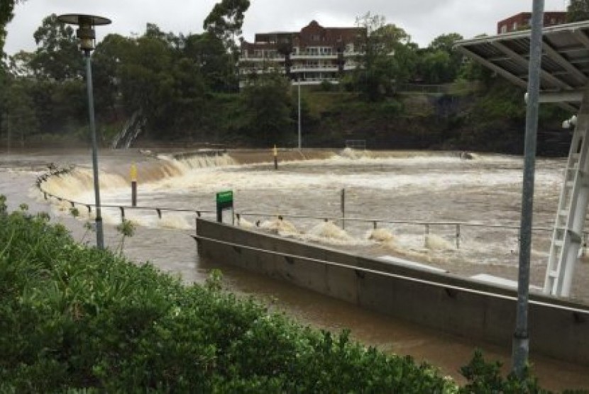 Banjir telah melanda kawasan Parramatta Wharf.