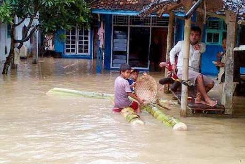 Banjir yang terjadi di Banten pada 10 Januari 2014