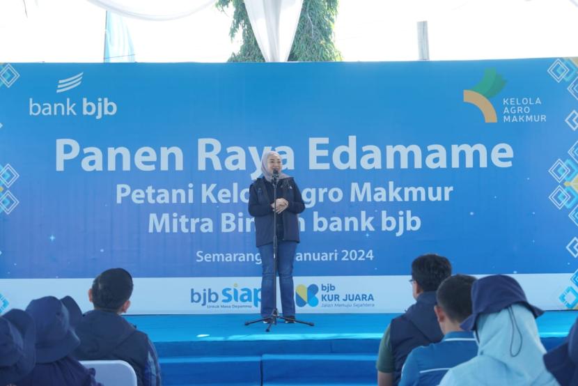 Bank BJB dan Petani menggelar kegiatan panen raya komoditas Edamame di Kota Semarang, Jawa Tengah.