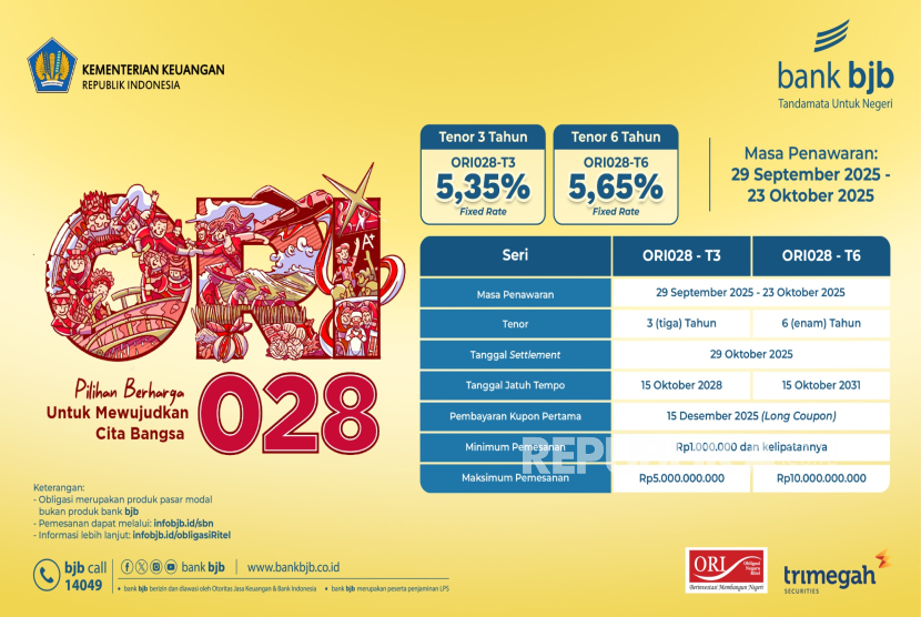 Bank bjb menawarkan investasi yang mudah, nyaman, dan menguntungkan melalui ORI028.