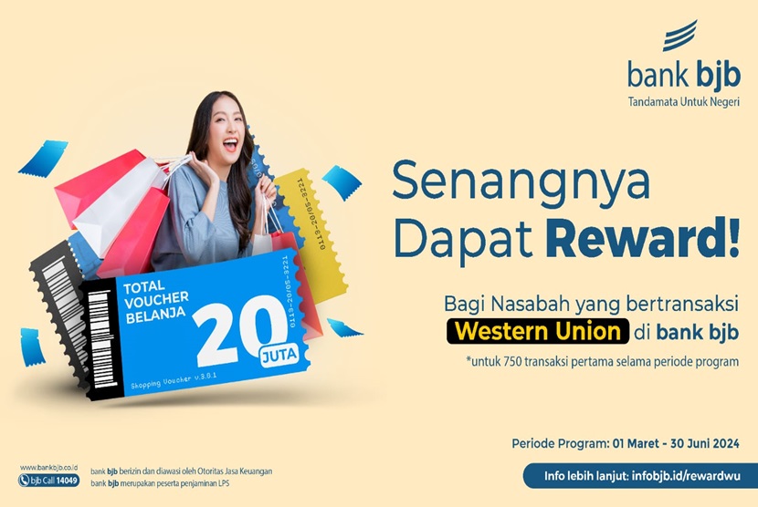 Bank bjb menghadirkan program Remittance Reward Western Union, sebuah program promosi yang memberikan hadiah berupa voucher belanja kepada para nasabah yang melakukan transaksi Pengiriman dan Penerimaan uang melalui Western Union. 