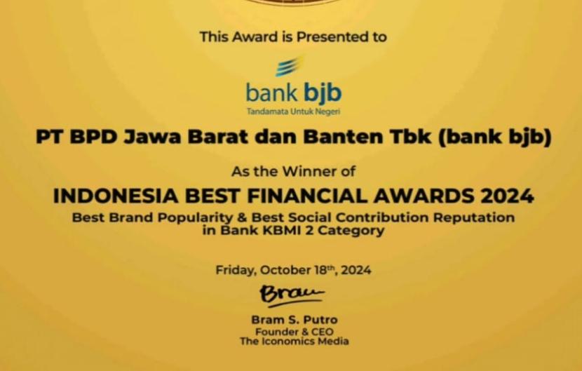 bank bjb meraih dua penghargaan bergengsi: 