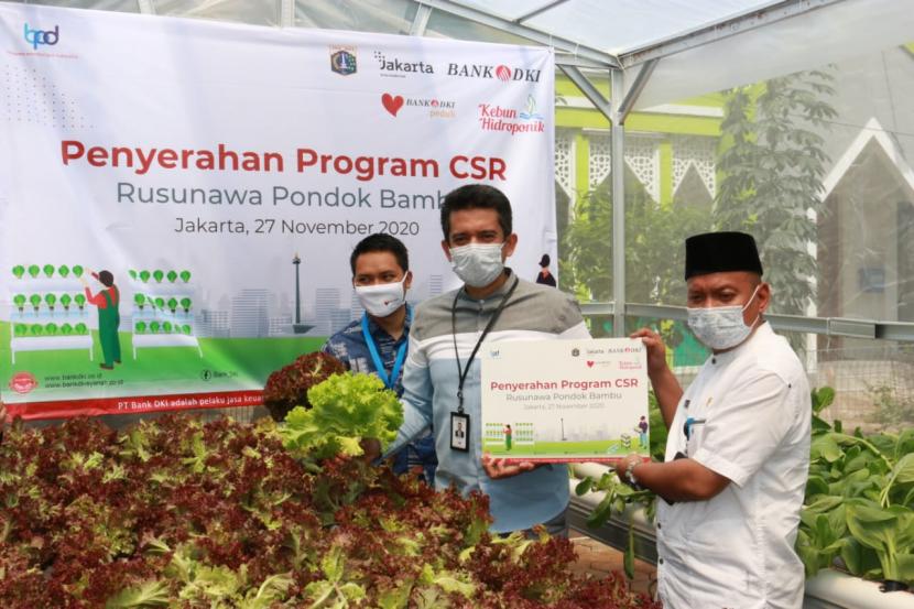  Bank DKI bersama warga Rusun Pondok Bambu, Jakarta Timur luncurkan Program Kebun Hidroponik.