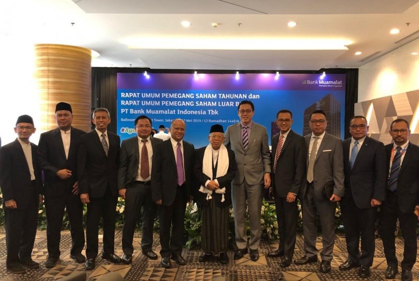 Bank Muamalat menggelar Rapat Umum Pemegang Saham Tahunan dan Rapat Umum Pemegang Saham Luar Biasa di Muamalat Tower, Jakarta, Jumat (17/5). 