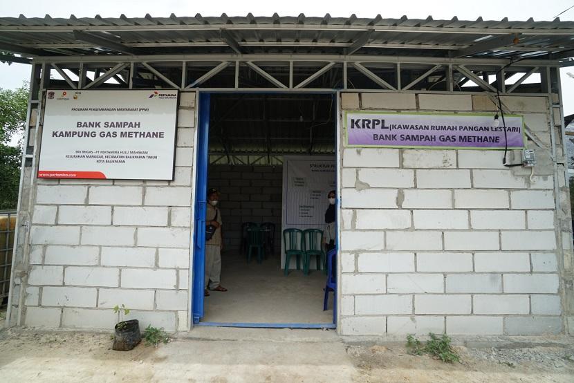 Bank Sampah Kampung Gas Methane binaan PT Pertamina Hulu Mahakam (PHM) di TPAS Manggar, Balikpapan. 