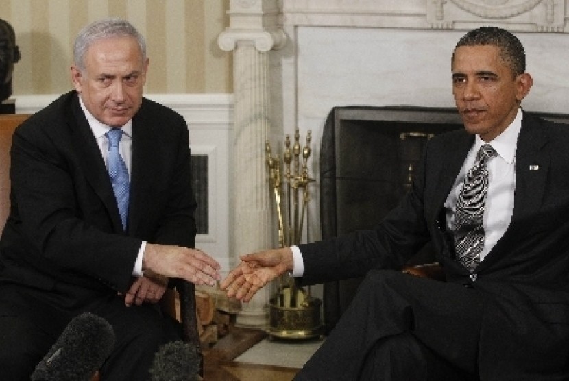 Barack Obama dan Benjamin Netanyahu di Gedung Putih