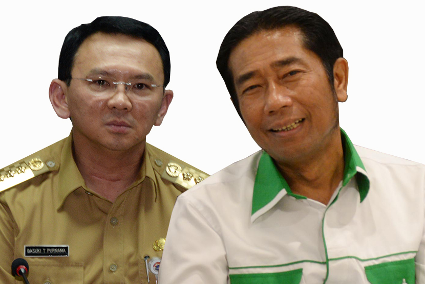 Basuki Tjahaja Purnama alias Ahok (kiri) dan Abraham Lunggana alias Lulung (kanan)