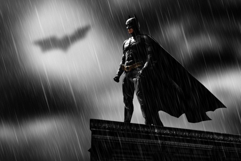 Batman dan Bat Signal (ilustrasi).