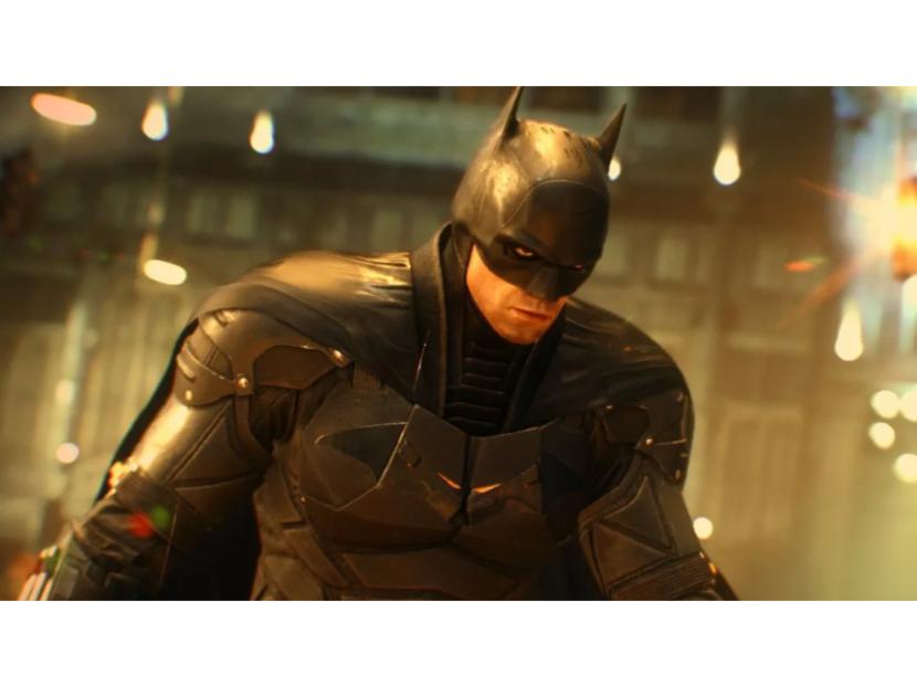 Batsuit Robert Pattinson. Batsuit Pattinson sempat muncul di game Batman Arkham Knight namun kini telah dihapus tanpa penjelasan.