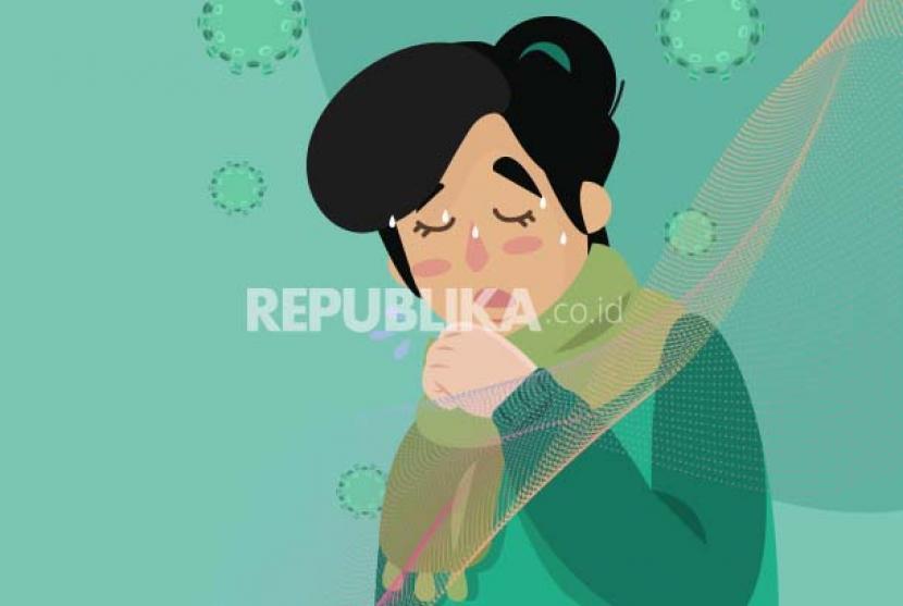 Seorang wanita batuk (ilustrasi). HMPV umumnya menyebabkan gejala ringan dan dapat ditangani dengan perawatan yang tepat.