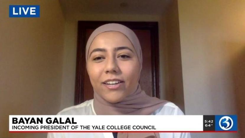 Sejarah Baru, Muslim Pimpin Badan Mahasiswa Yale University. Bayan Galal terpilih sebagai Muslim pertama yang menjadi presiden badan mahasiswa Yale University.