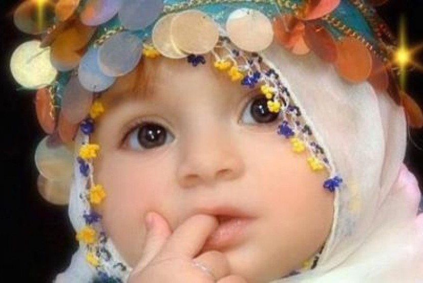 Bayi berjilbab - ilustrasi