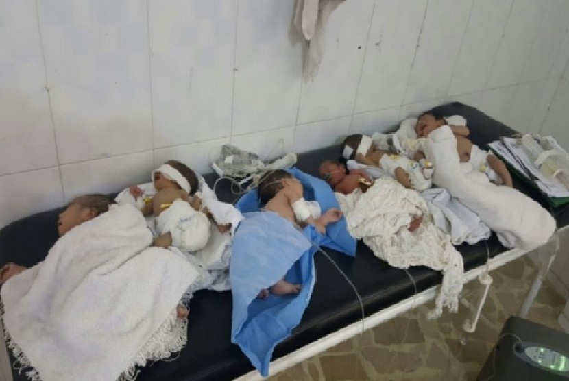 Bayi prematur di Aleppo, Suriah. 