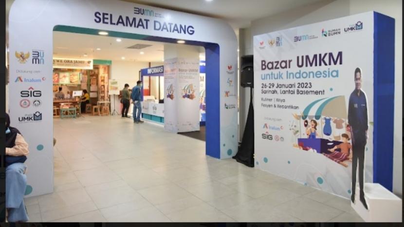 Kementerian BUMN menggelar kegiatan “Bazar UMKM Untuk Indonesia 2023” di Lantai Rubanah (Basement) Gedung Sarinah Jakarta pada tanggal 26 - 29 Januari 2023.