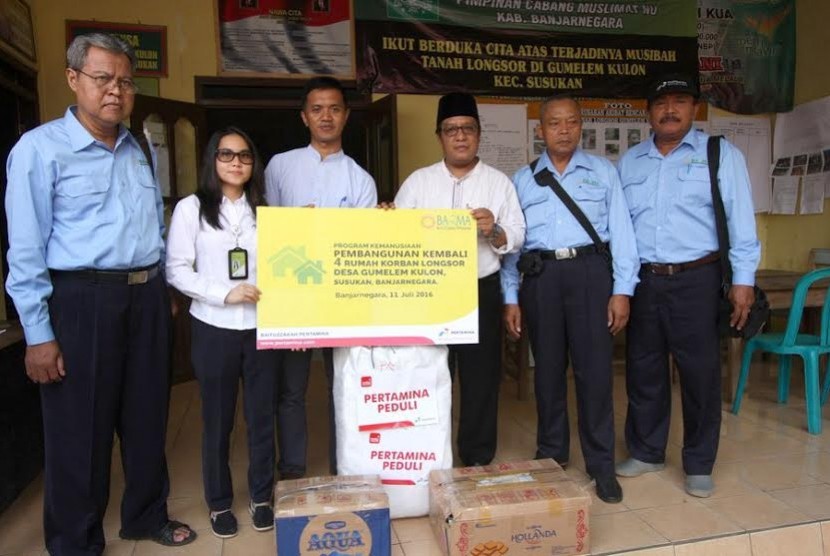 Bazma Pertamina memberikan bantuan untuk korban longsor di Banjarnegara dan Purworejo.