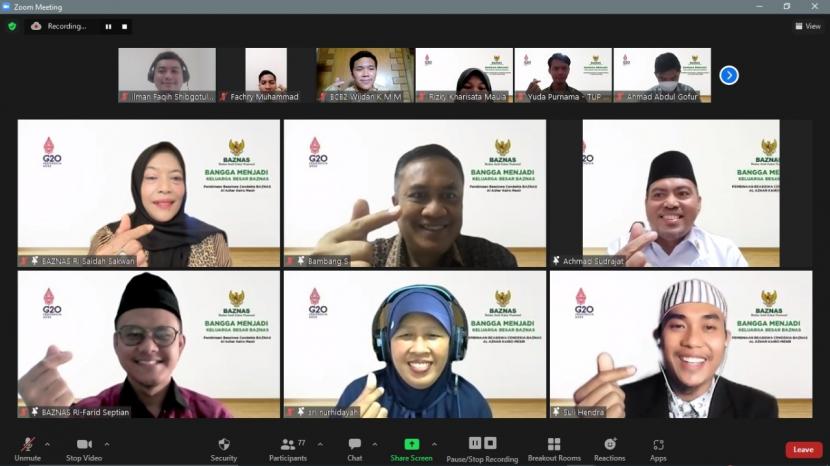 Baznas RI  memberikan pembinaan bagi 97 peserta Beasiswa Cendekia Baznas (BCB) Al-Azhar Mesir angkatan  ke-1 (2019) dan angkatan ke-2 (2021) secara online melalui zoom meeting pada Senin (25/7/2022) .