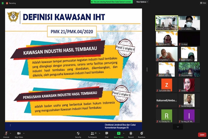 Bea Cukai kini lakukan sosialisasi terkait pembentukan Kawasan Industri Hasil Tembakau (KIHT) di dua daerah, yaitu Sumatra Utara dan Madura