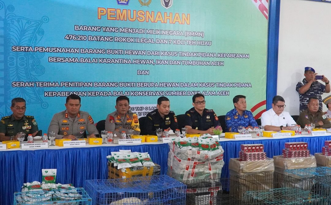 Bea Cukai Langsa Musnahkan Barang Ilegal Senilai Ratusan Juta Rupiah