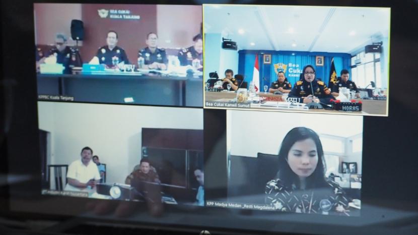 Bea Cukai Sumatera Utara (Sumut) menggunakan video conference dalam penerbitan izin fasilitas kawasan berikat. 