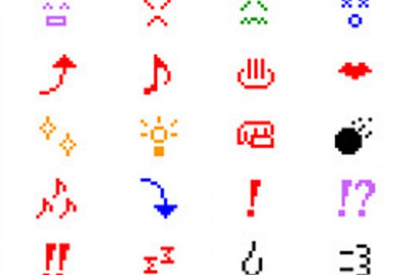 Beberapa desain emoji pertama yang dikembangkan  Shigetaka Kurita 