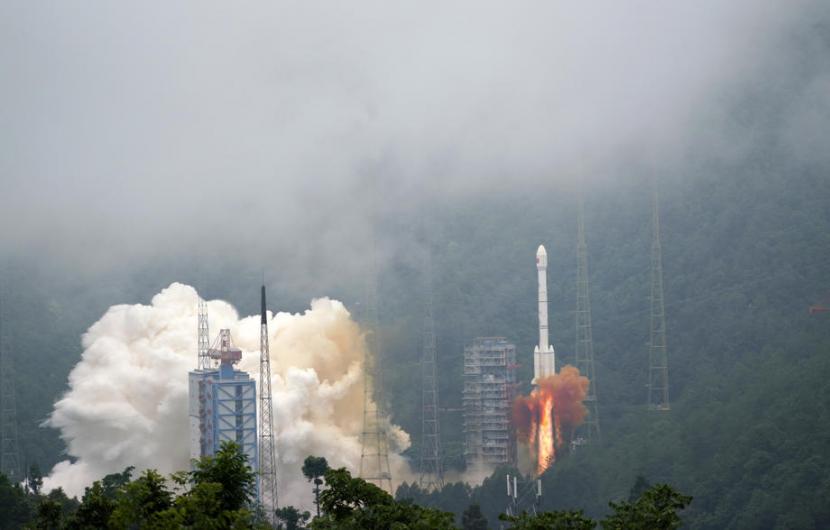 BeiDou-3 Navigation Satellite System pada 23 Juni 2020 di Xichang, Sichuan, China.