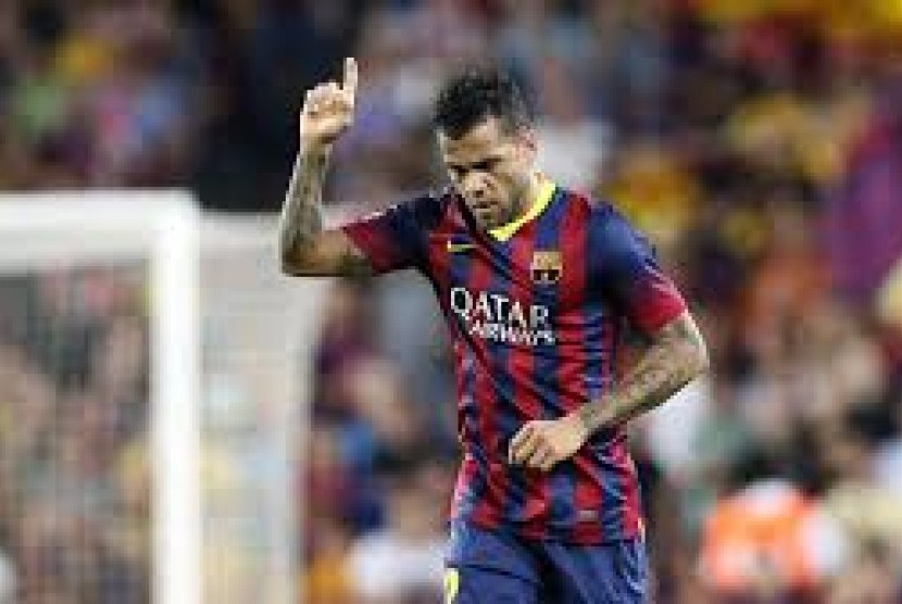Dani Alves saat masih berkostum Barcelona.