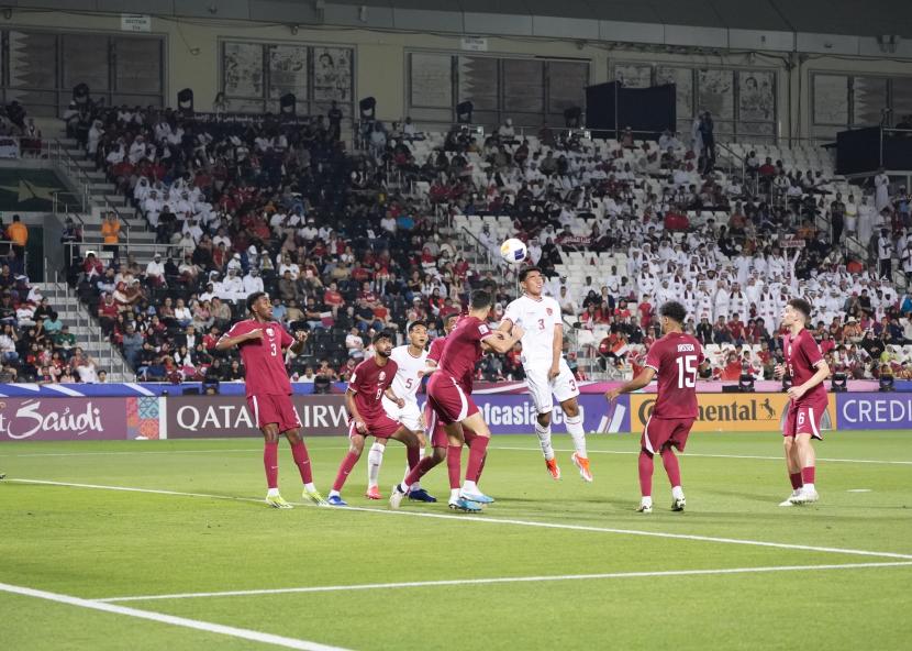 Laga Vs Qatar pada Grup A Piala Asia U-23 2024 di Stadion Jassim Bin Hamad, Doha, Qatar. 