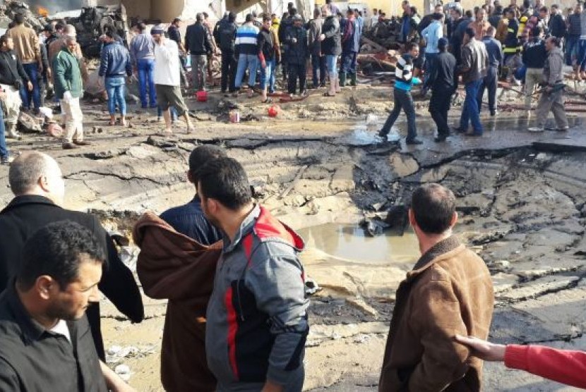 Bekas ledakan bom di Kafr el Sheikh
