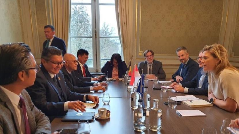 Pimpinan BNPT bertemu dengan Menteri Dalam Negeri Belgia H E Annelies Verlinden, yang didampingi  Direktur CUTA Belgia dan pejabat Kementerian Dalam Negeri Belgia lainnya pada Jumat (1/12/2023) lalu.